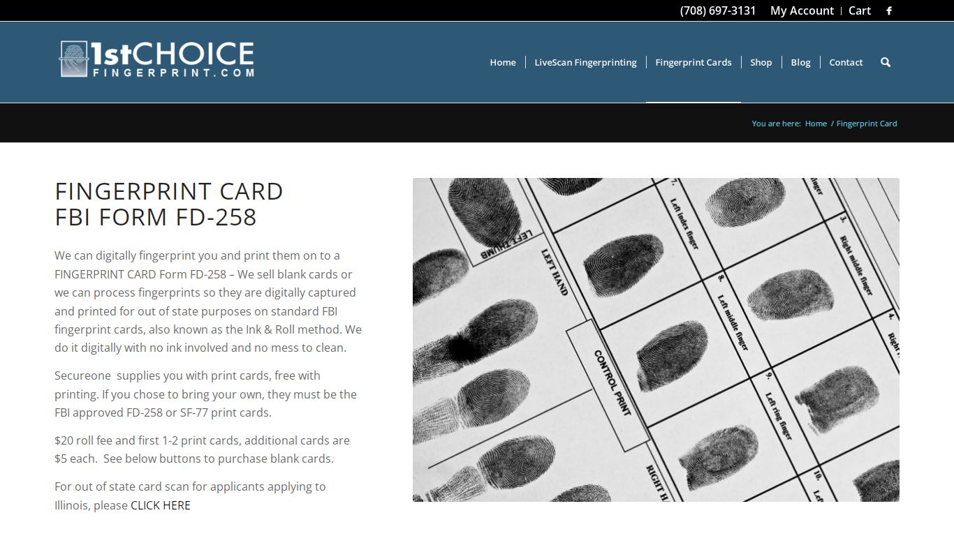 FBI FD258 Fingerprint Cards | 1st Choice Finger Printing